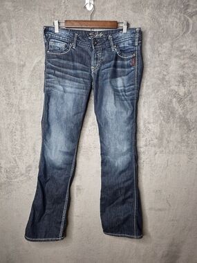 Silver Jeans Co. Twisted Bootcut Jeans W30 L33 Dark Wash Denim
